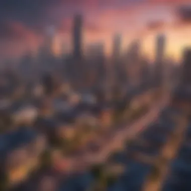 Roblox City Skyline at Dusk