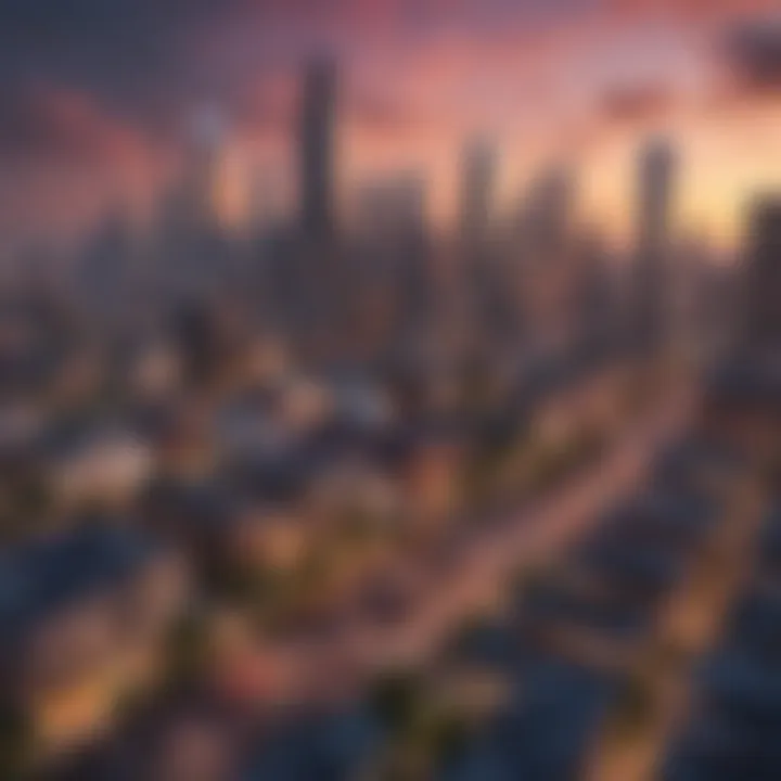 Roblox City Skyline at Dusk