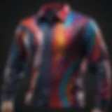 Abstract artistic shirt design with vibrant colors