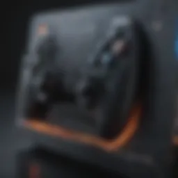 Abstract representation of a gaming console with glowing shard codes