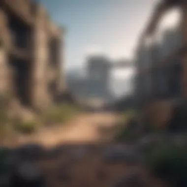 Ruined Lands Survival A post-apocalyptic survival game landscape with ruins and desolation