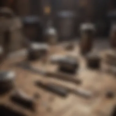 Survivor crafting essential tools for survival