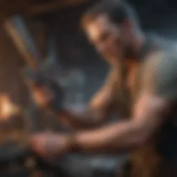 Survivor crafting makeshift weapons
