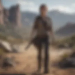 Survivor wielding makeshift weapon in a desolate landscape