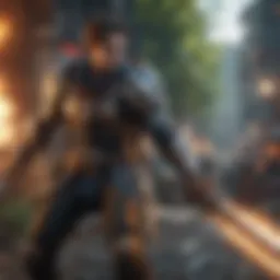 Dynamic gameplay scene showcasing hero abilities