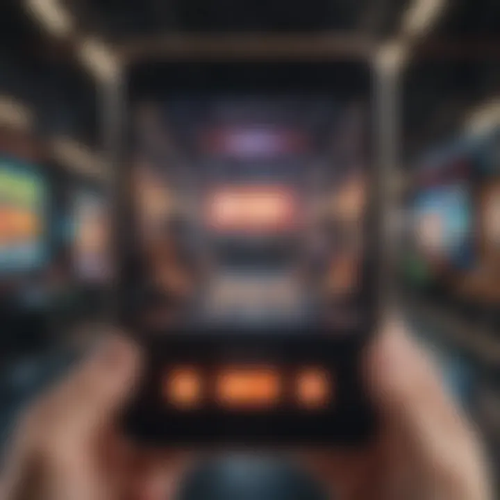 Modern mobile device displaying popular arcade game