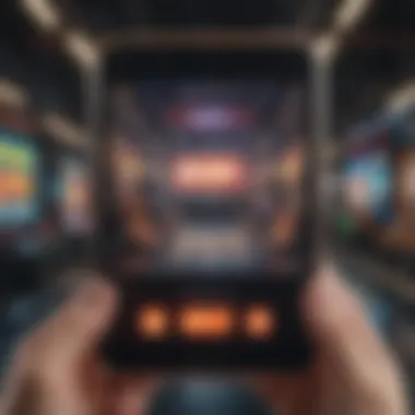 Mobile Gaming Revolution with Arcade Titles Modern mobile device displaying popular arcade game