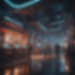 Vibrant multiplayer game setting with futuristic elements
