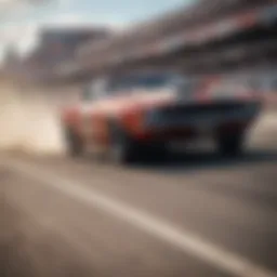 High-speed racing scene showcasing an intense drag race.