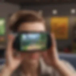 Virtual reality gaming experience on mobile device