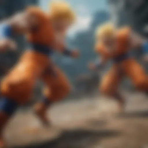 Dynamic battle scene in DBZ Dokkan Battle