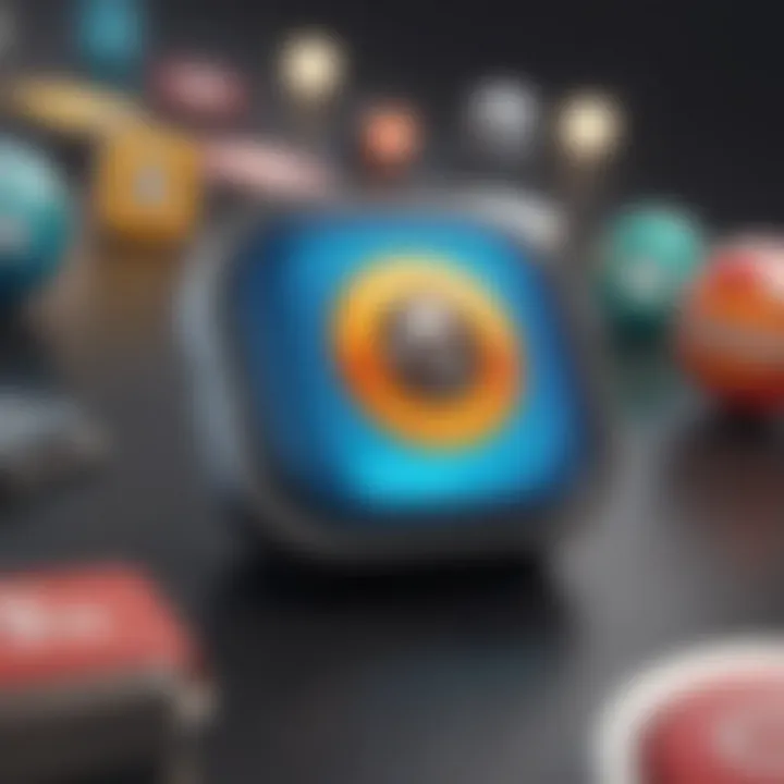 Illustration of app store icons showcasing free games