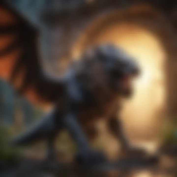 A mystical fantasy game setting with magical creatures