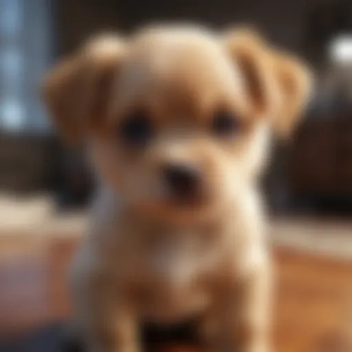 Adorable virtual puppy in a digital world