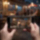 A captivating scene of an iPhone displaying a popular free WiFi game in action