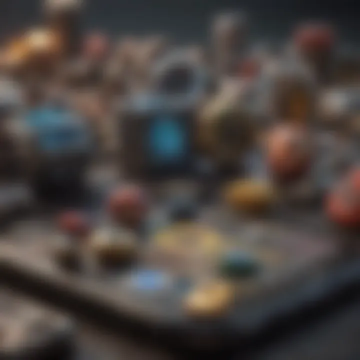 An assortment of mobile game genre icons showcasing diversity in gaming options