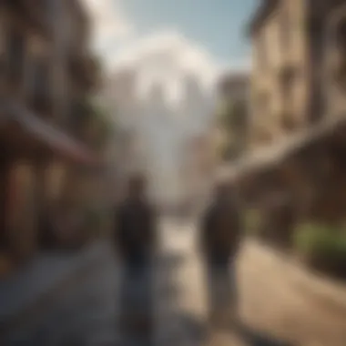 Community Interaction in World Building Games An immersive in-game scene highlighting community interaction in a world building game.